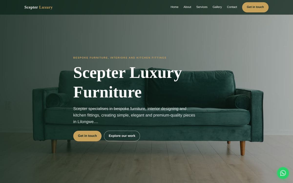 Scepter Luxury Furniture website