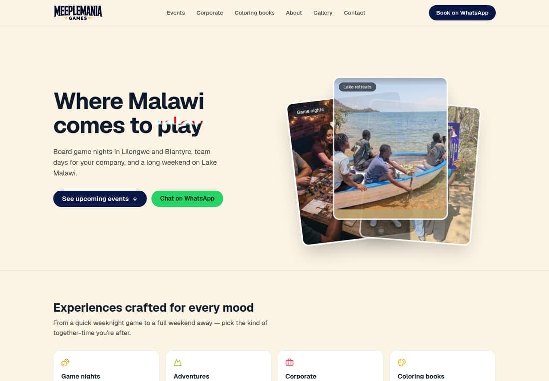 MeepleMania Games website